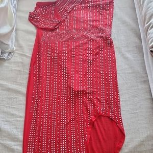 Rhinestone Red Dress